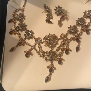 Vintage Aurora Borealis necklace with earrings